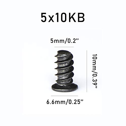 VAPKER 200PCS M5x10 Black Zinc Phillips Flat Head Computer Replacement Screws Case Fan Screws Computer Cooling Fan Mount Screws Self-Tapping Screws