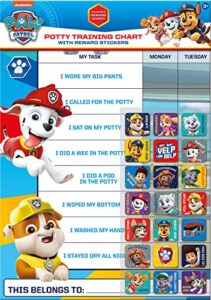 paper projects 01.70.30.025 paw patrol potty and toilet training reward chart and stickers, for ages 3+, 29.7cm x 42cm