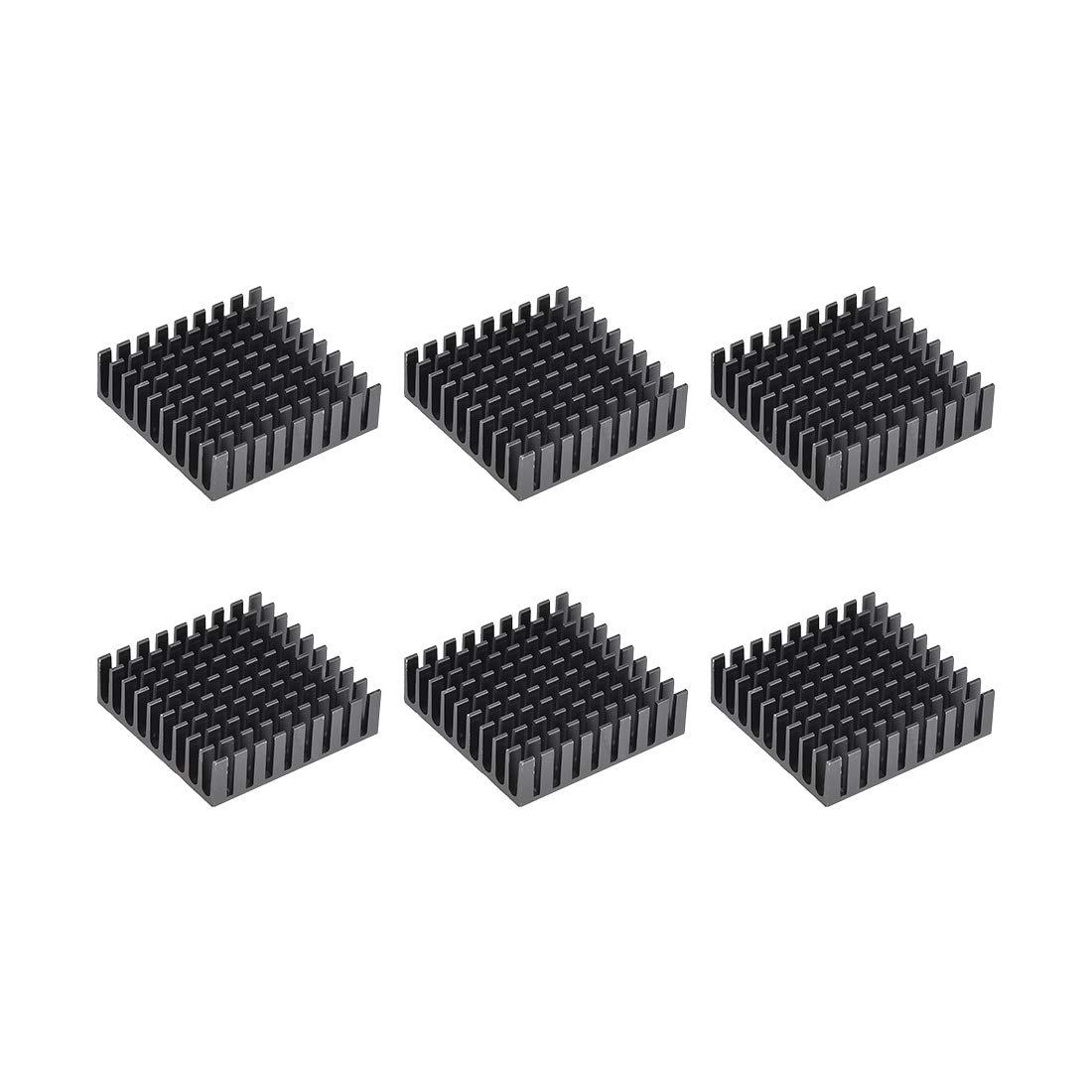 uxcell 10x35x35mm Black Aluminum Heatsink Thermal Adhesive Pad Cooler for Cooling 3D Printers 6Pcs