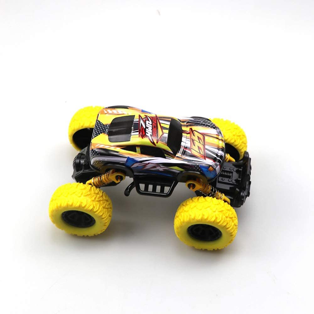 Toy Trucks for Boys Pull Back Cars for Toddlers, Alloy Toy Car Educational Toy Monster Trucks Inertia Car Toy for Boys Girls Toddler (Yellow)