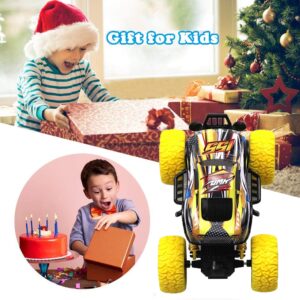 Toy Trucks for Boys Pull Back Cars for Toddlers, Alloy Toy Car Educational Toy Monster Trucks Inertia Car Toy for Boys Girls Toddler (Yellow)