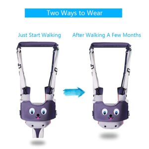 IULONEE Baby Walker, Handheld Kids Toddler Walking Harness Helper Assistant Protective Belt Child Activity Walker Adjustable Standing Up Walking Learning Helper for Toddler 7-24 Month (Grey)