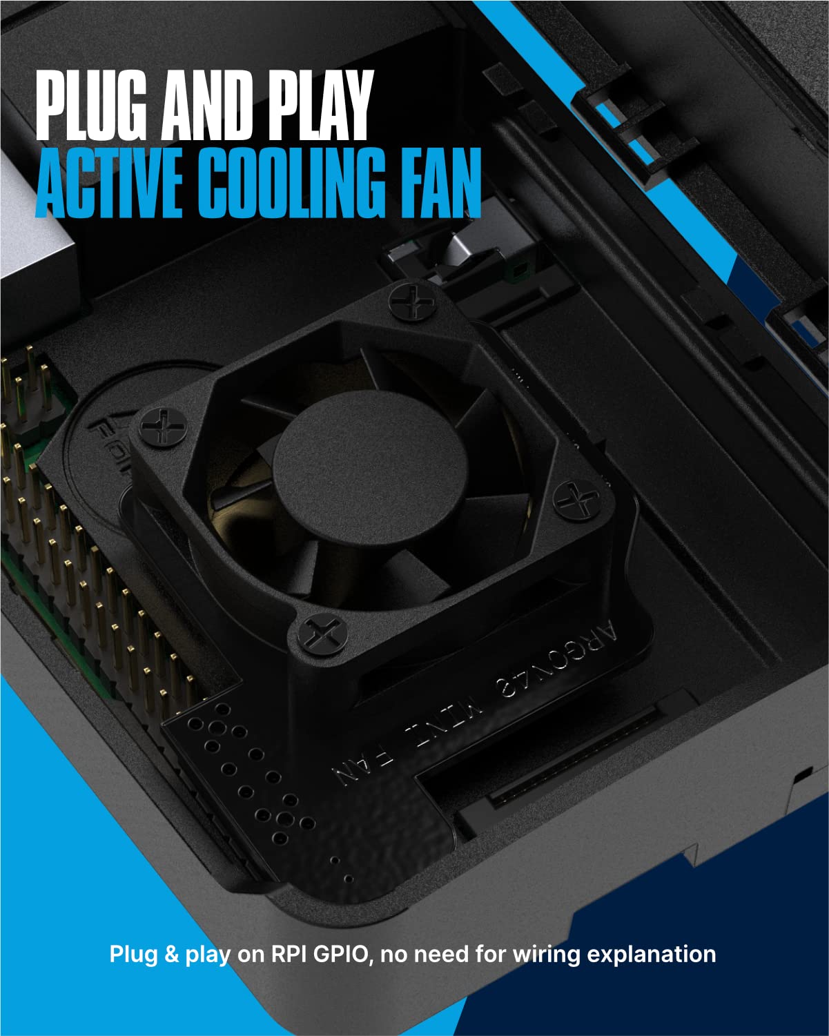 Argon Mini Fan HAT with Built-in Heatsink | ON-Off Switch for The Heatsink Fan | Fully Controllable PWM HAT | 2 Pieces of Fan per Pack