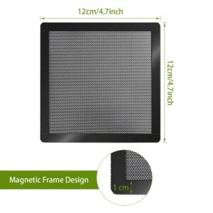 120mm 140mm PC Fan Dust Filter Magnetic Frame Computer Fan Grills Black Dust Mesh PC Cooler Filter Screen Dustproof Case Covers 5 Pack (120 * 120mm)