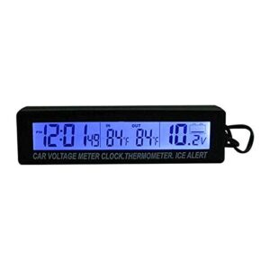 Car 3 in1 LED Digital Display Clock in/Out Tempeure Thermometer Voltage Monitor Meter