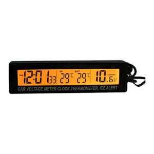 Car 3 in1 LED Digital Display Clock in/Out Tempeure Thermometer Voltage Monitor Meter