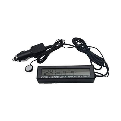 Car 3 in1 LED Digital Display Clock in/Out Tempeure Thermometer Voltage Monitor Meter