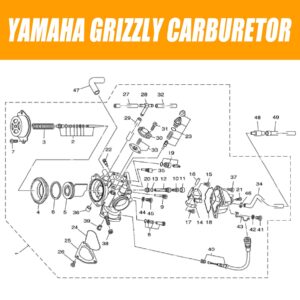 YFM660 Carburetor Carb With Oil Filter & Spark plug Compatible with 2002-2008 Yamaha Grizzly 660 4-Stroke Engine Replace PD42J 1UY-14451-00-00