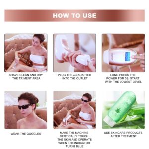 Laser Hair Removal for Woman and Men, Permanent Hair Removal 300,000 Flashes Home Use Hair Remover Device for Bikini, Face, Legs, Arms, Armpits