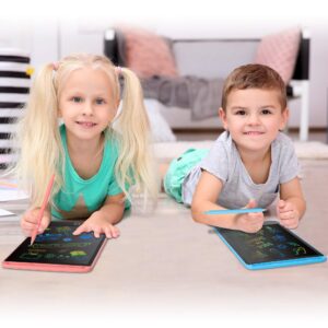 2 Pack LCD Writing Tablet for Kids - Colorful Screen Drawing Board 8.5inch Doodle Scribbler Pad Learning Educational Toy - Gift for 3-6 Years Old Boy Girl (Blue/Pink)