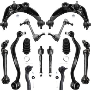 detroit axle - 14pc front end suspension kit for 2010-2012 ford fusion mercury milan, 2011-2012 lincoln mkz, 6 control arms w/ball joints 2 sway bars 4 tie rods 2 boots replacement