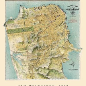 Vintage San Francisco 1915 Map Prints, 1 (11x14) Unframed Photos, Wall Art Decor Gifts for Home Geography Office Tech Engineer Garage School College Student Teacher Coach City Country American History