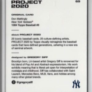 Topps Project 2020 Baseball Card #69 1984 Don Mattingly by Gregory Siff - Only 7,900 made!