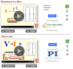 wire resistance and ohm's law phet simulation