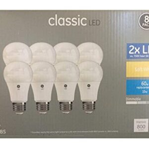 GE Classic Plastic 60-Watt EQ A19 Soft White Dimmable LED Light Bulb (8-Pack)