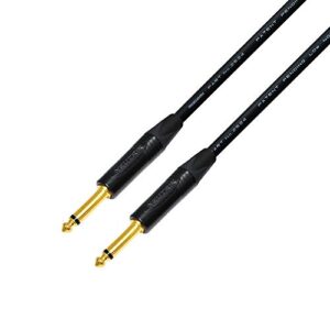 WORLDS BEST CABLES 15 Foot - Guitar Bass Instrument Cable Custom Made Using Mogami 2524 Wire and Neutrik NP2X-B ¼ Inch (6.35mm) Straight Gold TS Connectors