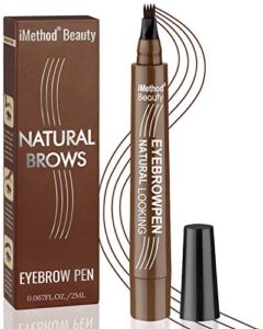 imethod eyebrow pen - upgrade eyebrow tattoopen, eyebrow makeup, long lasting, waterproof and smudge-proof, dark brown