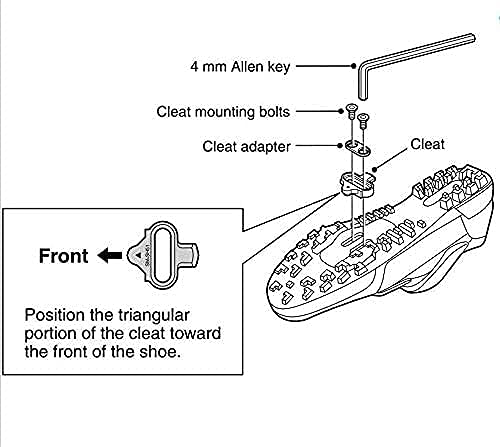 NAACOO Bike Cleats Compatible with Shimano SPD SM-SH51 - Spin Peloton Indoor Cycling Clips & Mountain MTB Bicycle Cleat Set -4° Degree Float (SH51 A)