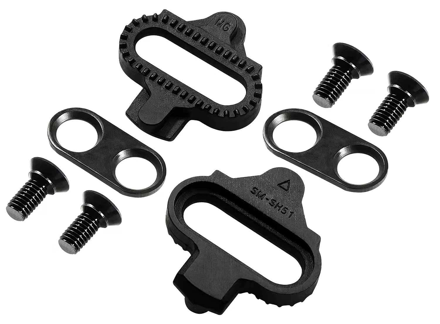 NAACOO Bike Cleats Compatible with Shimano SPD SM-SH51 - Spin Peloton Indoor Cycling Clips & Mountain MTB Bicycle Cleat Set -4° Degree Float (SH51 A)