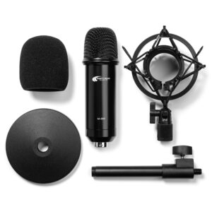 m-900 condenser xlr microphone with desktop mic stand kit - ideal for home recording studio, vocal, singing, podcast, gaming, and streaming - all metal construction - empty road audio