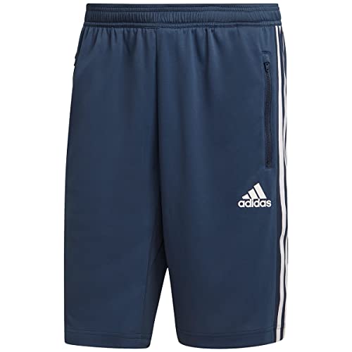 adidas Men's Designed 2 Move 3-Stripes Primeblue Shorts, Crew Navy/White, Medium