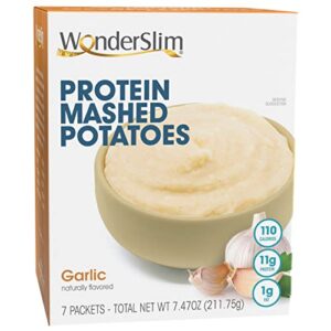 wonderslim instant mashed potatoes, garlic, 11g protein, low fat, gluten free (7ct)
