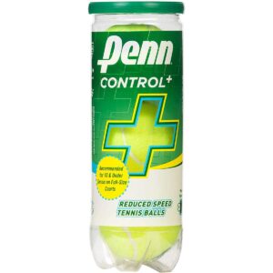 penn control plus green training tennis ball cans in multi-packs, 3 balls per can (24 cans = 1 case)