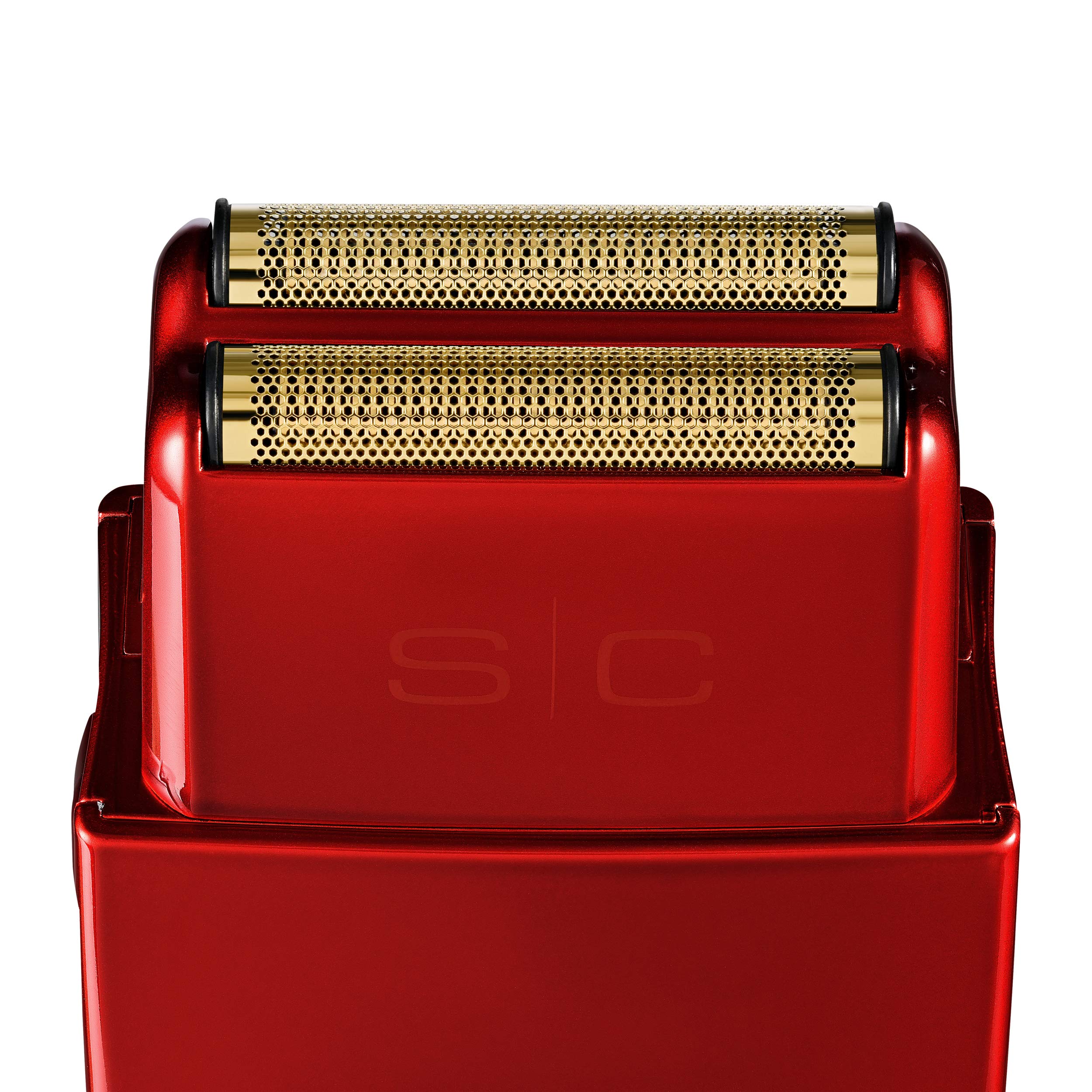 StyleCraft Prodigy Professional Cordless Hypoallergenic Gold Foil Shaver with Cap, Matte Metallic Red