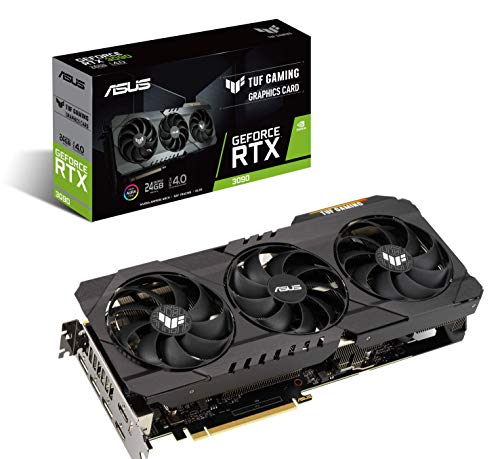 ASUS TUF Gaming NVIDIA GeForce RTX 3090 OC Edition Graphics Card- PCIe 4.0, 24GB GDDR6X, HDMI 2.1, DisplayPort 1.4a, Dual Ball Fan Bearings