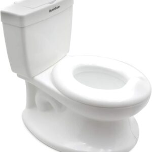 XKMT- Baby Kids Portable Potty Training Toilet with Life-Like Flush Button & Sound for Toddlers Kids, White [P/N: ET-BABY004-WHITE]