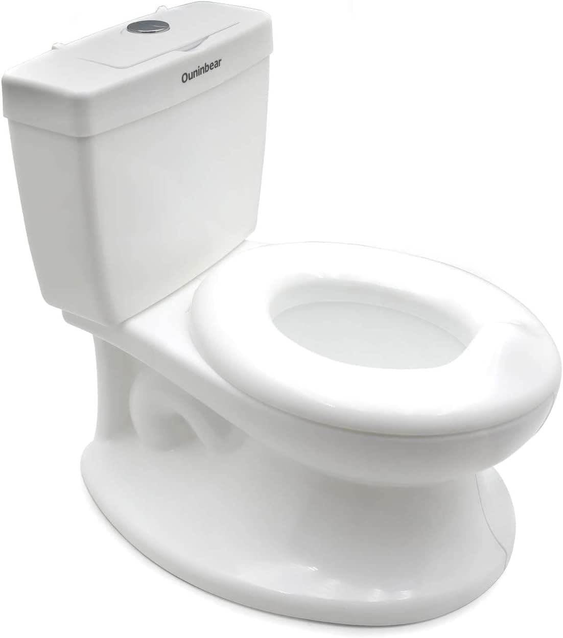 XKMT- Baby Kids Portable Potty Training Toilet with Life-Like Flush Button & Sound for Toddlers Kids, White [P/N: ET-BABY004-WHITE]