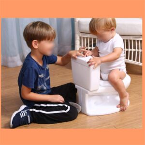 XKMT- Baby Kids Portable Potty Training Toilet with Life-Like Flush Button & Sound for Toddlers Kids, White [P/N: ET-BABY004-WHITE]