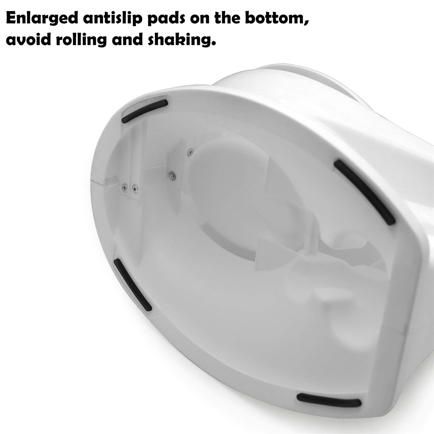 XKMT- Baby Kids Portable Potty Training Toilet with Life-Like Flush Button & Sound for Toddlers Kids, White [P/N: ET-BABY004-WHITE]