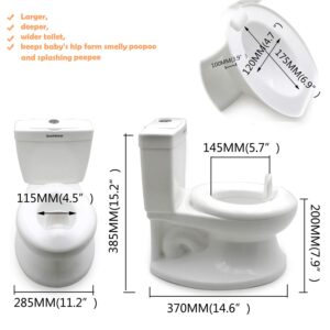 XKMT- Baby Kids Portable Potty Training Toilet with Life-Like Flush Button & Sound for Toddlers Kids, White [P/N: ET-BABY004-WHITE]