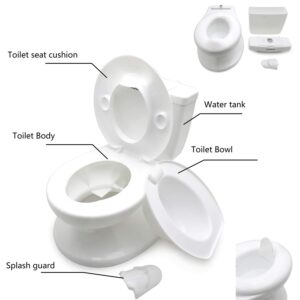 XKMT- Baby Kids Portable Potty Training Toilet with Life-Like Flush Button & Sound for Toddlers Kids, White [P/N: ET-BABY004-WHITE]