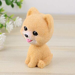 PRETYZOOM Car Shaking Dog Adornments Car Bobbleheads Shake Head Toy Cute Resin Craftwork Baking Cake Decorations for Home Car Pomeranian Style Party Favor