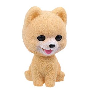 pretyzoom car shaking dog adornments car bobbleheads shake head toy cute resin craftwork baking cake decorations for home car pomeranian style party favor
