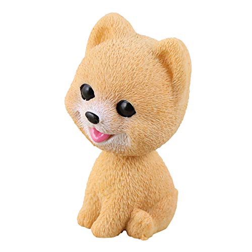 PRETYZOOM Car Shaking Dog Adornments Car Bobbleheads Shake Head Toy Cute Resin Craftwork Baking Cake Decorations for Home Car Pomeranian Style Party Favor