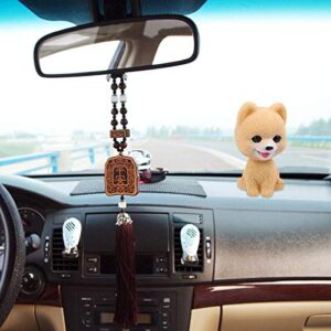 PRETYZOOM Car Shaking Dog Adornments Car Bobbleheads Shake Head Toy Cute Resin Craftwork Baking Cake Decorations for Home Car Pomeranian Style Party Favor