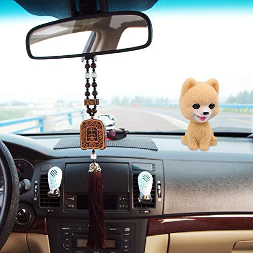 PRETYZOOM Car Shaking Dog Adornments Car Bobbleheads Shake Head Toy Cute Resin Craftwork Baking Cake Decorations for Home Car Pomeranian Style Party Favor