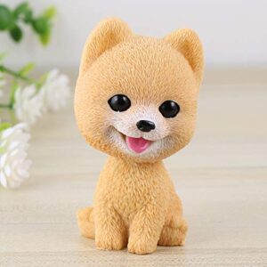 PRETYZOOM Car Shaking Dog Adornments Car Bobbleheads Shake Head Toy Cute Resin Craftwork Baking Cake Decorations for Home Car Pomeranian Style Party Favor