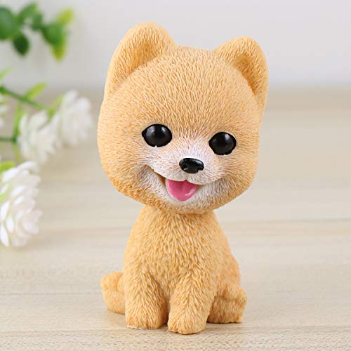 PRETYZOOM Car Shaking Dog Adornments Car Bobbleheads Shake Head Toy Cute Resin Craftwork Baking Cake Decorations for Home Car Pomeranian Style Party Favor