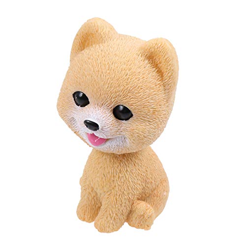 PRETYZOOM Car Shaking Dog Adornments Car Bobbleheads Shake Head Toy Cute Resin Craftwork Baking Cake Decorations for Home Car Pomeranian Style Party Favor