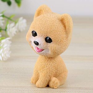 PRETYZOOM Car Shaking Dog Adornments Car Bobbleheads Shake Head Toy Cute Resin Craftwork Baking Cake Decorations for Home Car Pomeranian Style Party Favor