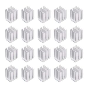 uxcell heatsink with thermal conductive adhesive tape 9 x 9 x 12mm silver 20pcs