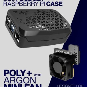 Argon Poly+ Case | Raspberry Pi 4 Plastic Case with PWM controllable Fan and Heatsink | Removable Top