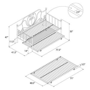 DHP Lucie Metal Twin Size Frame, Black Daybed