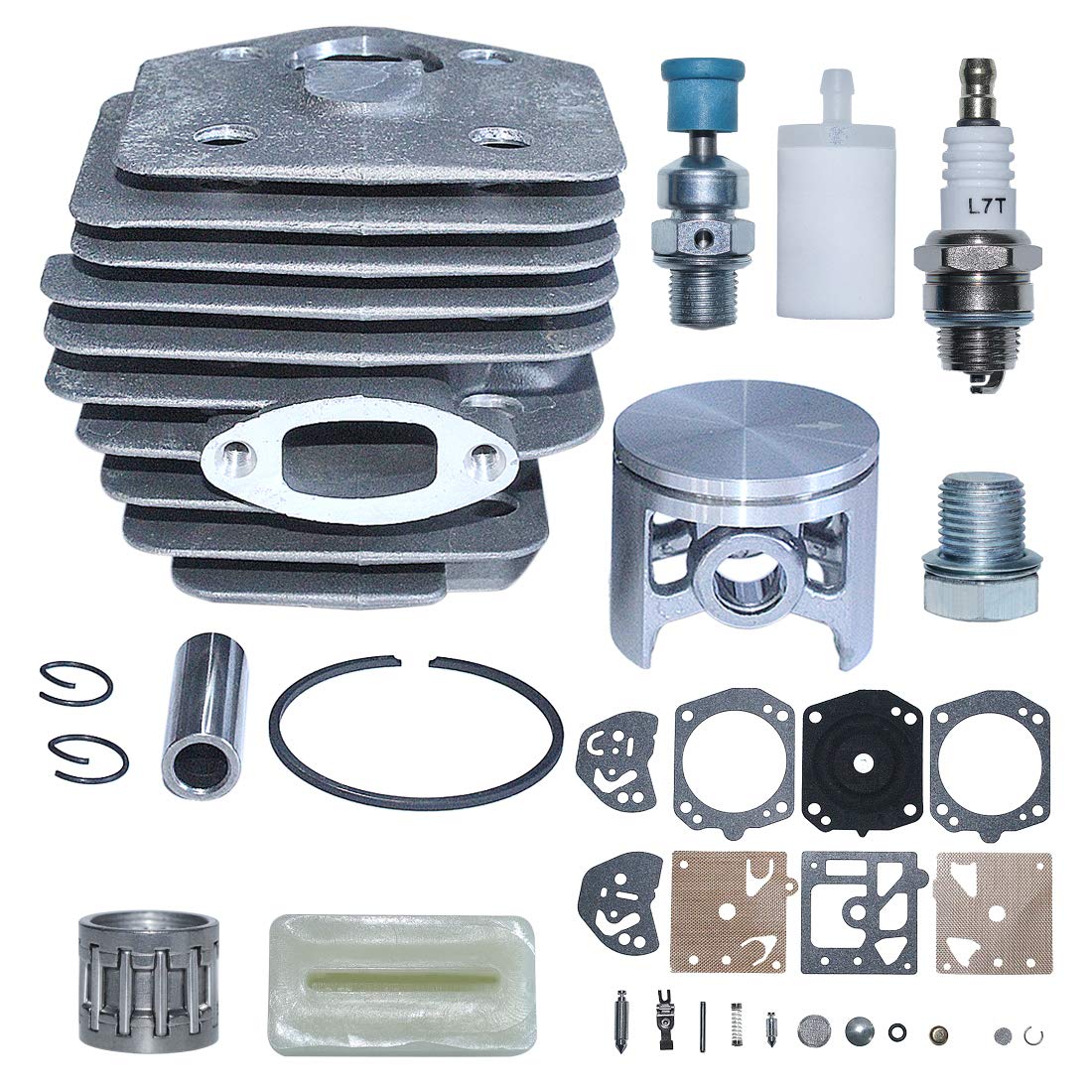 AUMEL 45mm Cylinder Piston Carb Repair Kit For Husqvarna 254 154 XP 254XP Chainsaw Replace 503503903