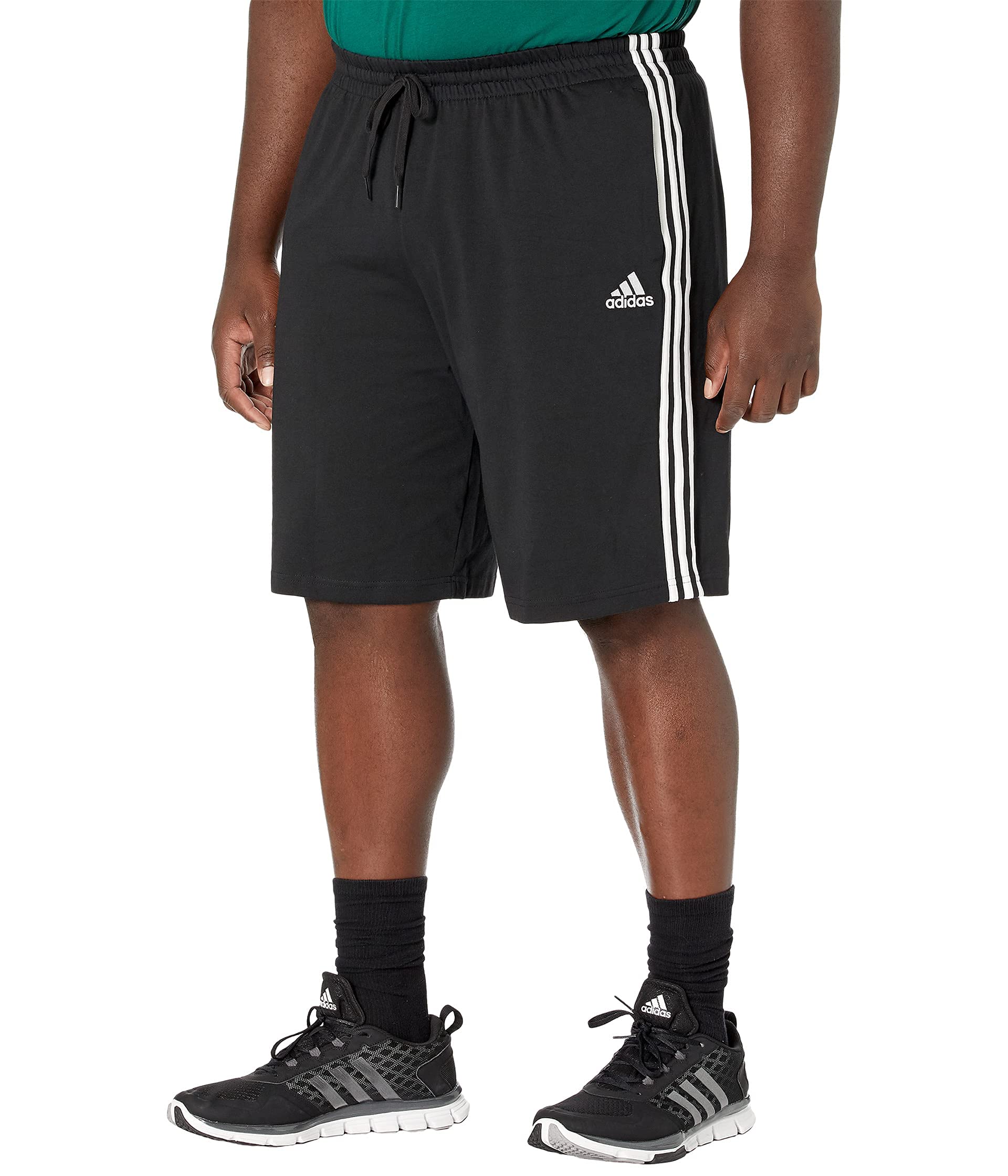 adidas mens Essentials Shorts Black/White Large/Tall