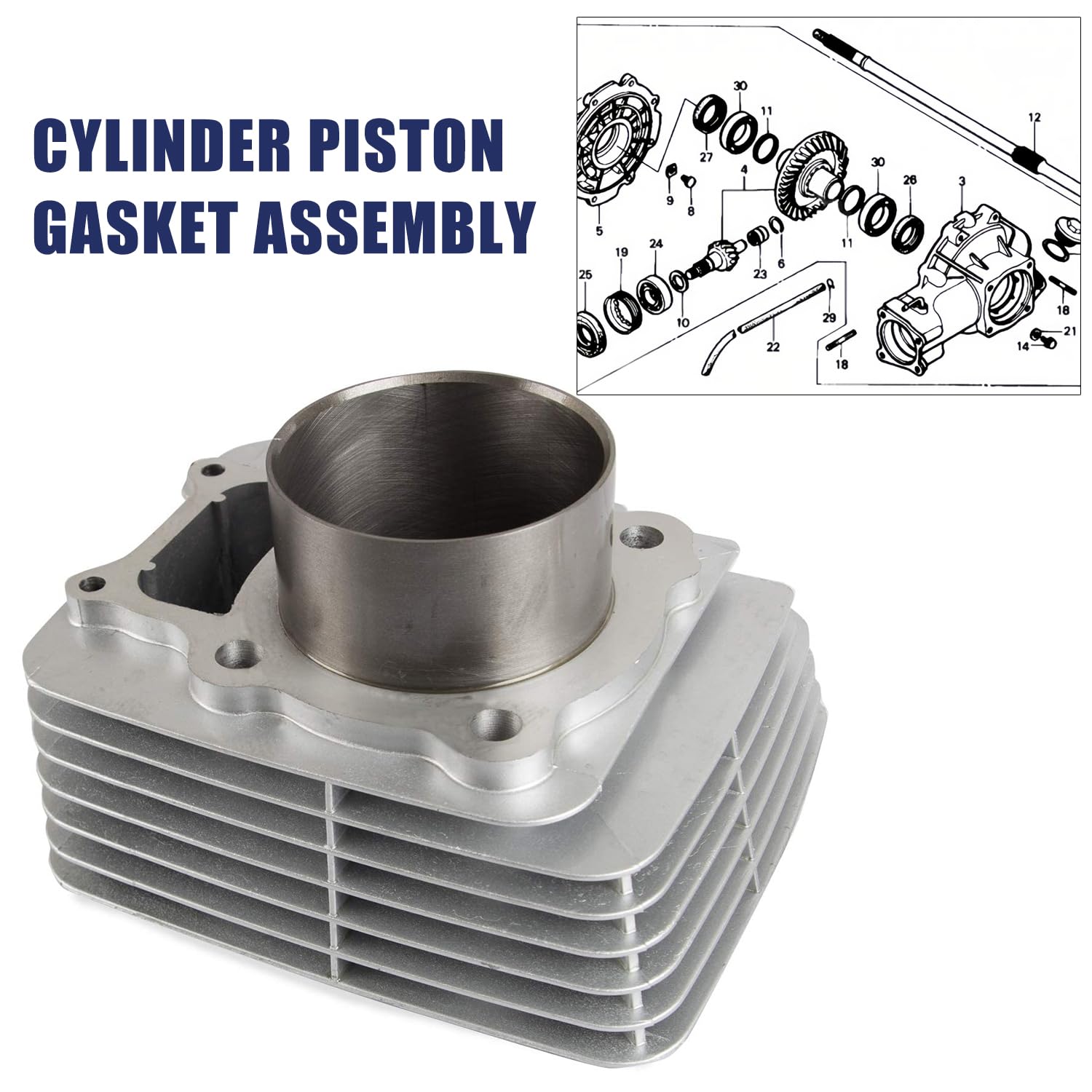 RANSOTO Cylinder Piston Gasket Top End Rebuild Kit Compatible with 2000-2006 Honda Rancher TRX350 Replace 12100-HN5-670 13010-HN5-671